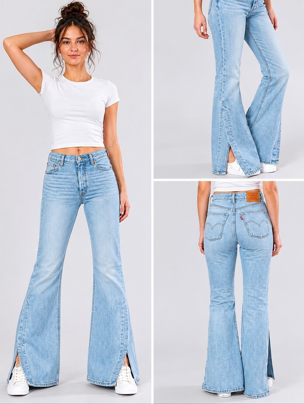 Levi's Premium Ribcage Split Flare Jean 25 NEW NWT